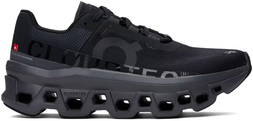 Men's On Cloudmonster Black Shoes 0110 Men's On Cloudmonster Black Shoes 0110